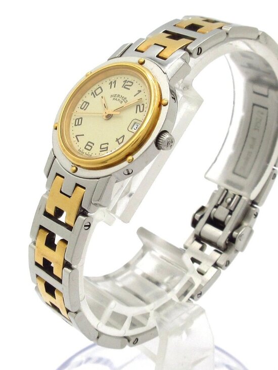 HERMES Clipper CL4.220 1****** Silver Gold Women\'s Wrist Watch main image 4